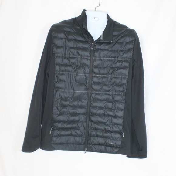 NIKE GOLF AEROLOFT Black Puffer Jacket Coat Woman Size XL Full Zipper Front L/S - Picture 3 of 14